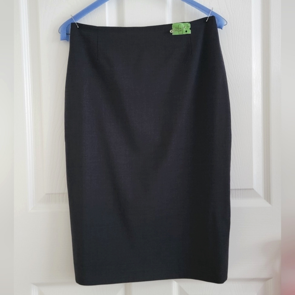 Antonio Melani Grey Wool Blend Pencil Skirt In Dark Grey, Size 0